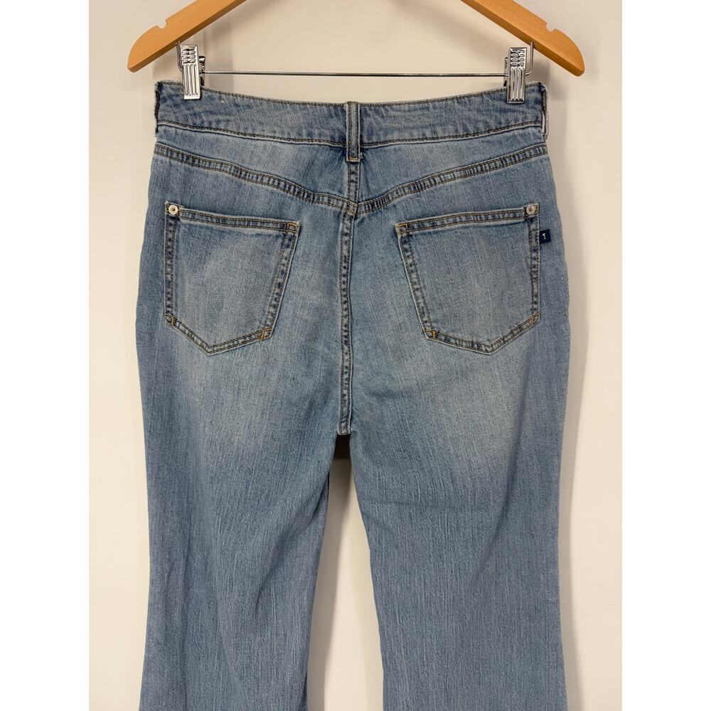 Anthropologie Pilcro High Rise Trouser Bootcut Jeans Button Fly Flare Leg Blue - Picture 8 of 13